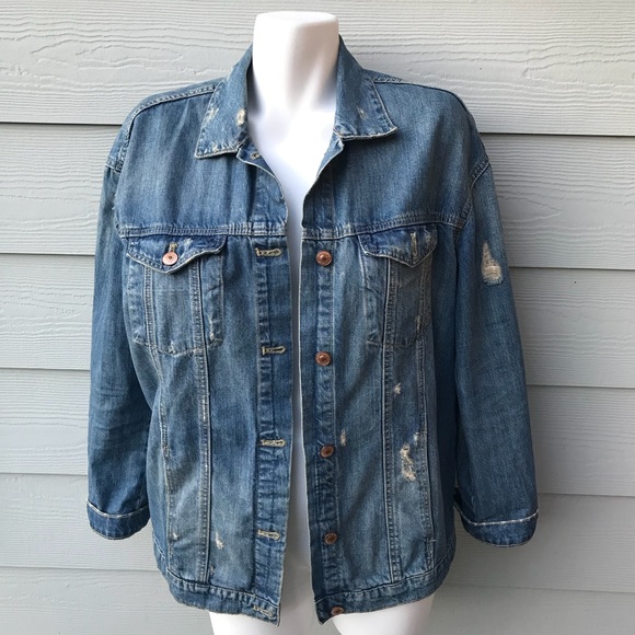 Zara Jackets & Blazers - Zara Trafaluc Distressed Denim Jacket